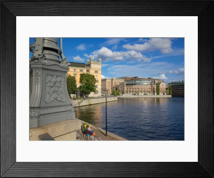 Framed Print : Swedish Parliament and backpackers, Gamla Stan, Stockholm, Scandinavia, Europe Framed Print : Swedish Parliament and backpackers, Gamla Stan, Stockholm, Scandinavia, Europe