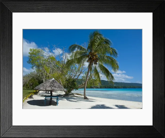 Framed Print : Beach hut at Champagne beach, Island of Espiritu Santo, Vanuatu, South Pacific, Pacific Framed Print : Beach hut at Champagne beach, Island of Espiritu Santo, Vanuatu, South Pacific, Pacific