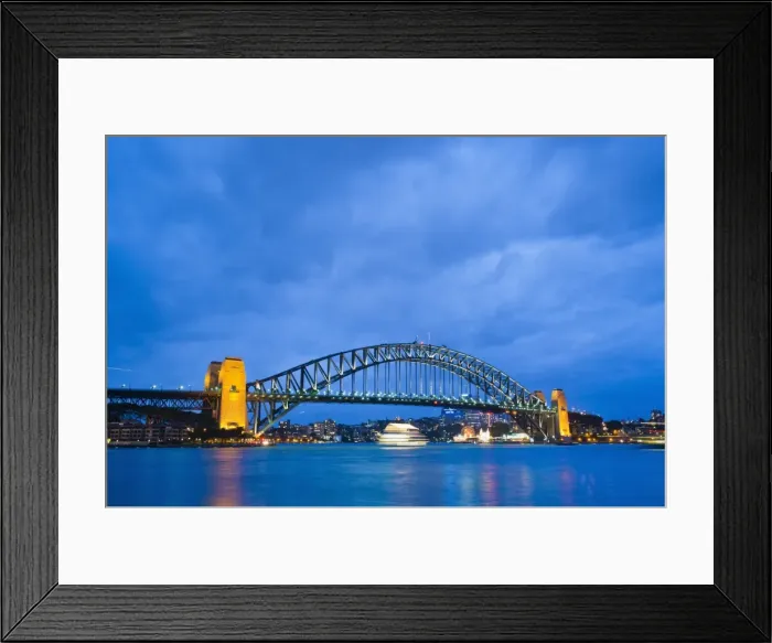 Framed Print : Sydney Harbour Bridge at night, Sydney, New South Wales, Australia, Pacific Framed Print : Sydney Harbour Bridge at night, Sydney, New South Wales, Australia, Pacific