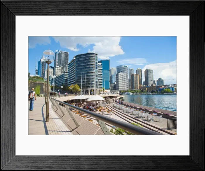 Framed Print : Sydney city centre and Circular Quay at Sydney Harbour, Sydney, New South Wales, Australia, Pacific