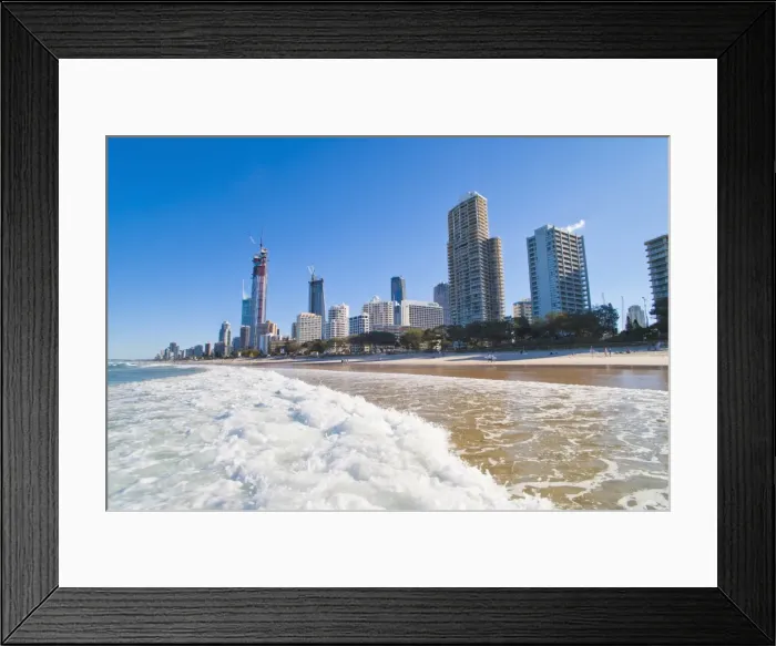Framed Print : Surfers Paradise beach and high rise buildings, the Gold Coast, Queensland, Australia, Pacific Framed Print : Surfers Paradise beach and high rise buildings, the Gold Coast, Queensland, Australia, Pacific