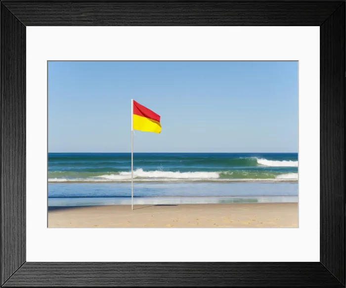Framed Print : Swimming flag for satefy at Surfers Paradise beach, Gold Coast, Queensland, Australia, Pacific Framed Print : Swimming flag for satefy at Surfers Paradise beach, Gold Coast, Queensland, Australia, Pacific