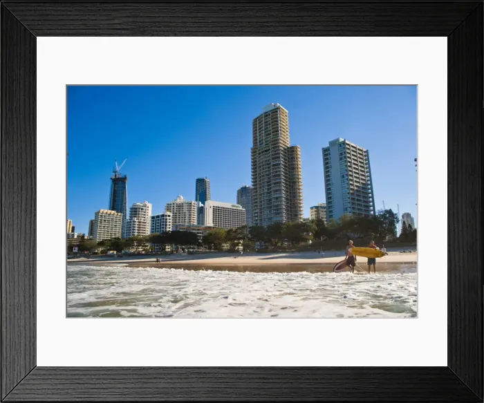 Framed Print : Surfers at Surfers Paradise, Gold Coast, Queensland, Australia, Pacific Framed Print : Surfers at Surfers Paradise, Gold Coast, Queensland, Australia, Pacific