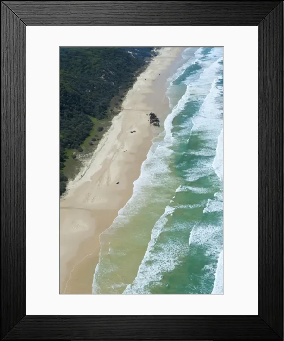 Framed Print : Aerial of the 75 mile beach and Mahona II shipwreck, Fraser Island, UNESCO World Heritage Site, Queensland, Australia, Pacific Framed Print : Aerial of the 75 mile beach and Mahona II shipwreck, Fraser Island, UNESCO World Heritage Site, Queensland, Australia, Pacific