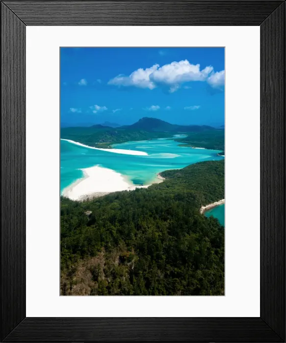 Framed Print : Aerial of Whitehaven in the Whit Sunday Islands, Queensland, Australia, Pacific