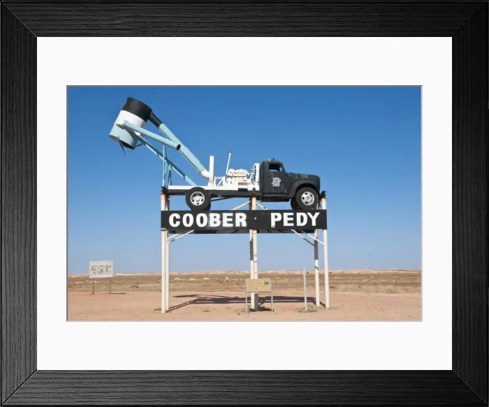 Framed Print : Mininig truck on stilts as sight in Coober Pedy, South Australia, Australia, Pacific Framed Print : Mininig truck on stilts as sight in Coober Pedy, South Australia, Australia, Pacific