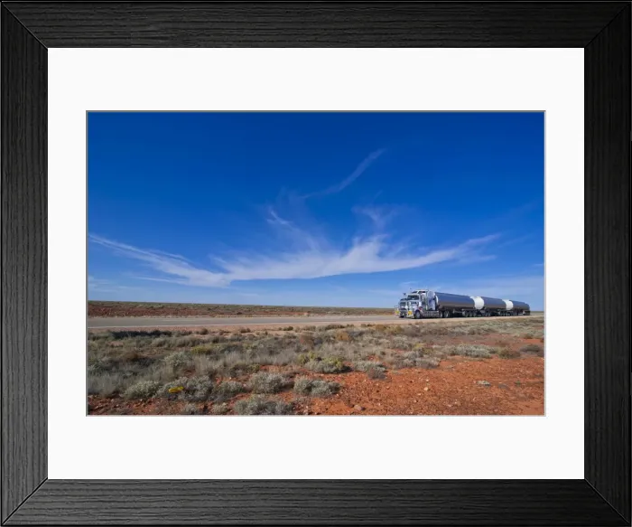 Framed Print : Truck riding through the outback of South Australia, Australia, Pacific Framed Print : Truck riding through the outback of South Australia, Australia, Pacific