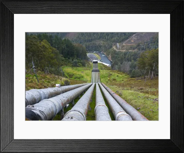 Framed Print : Water Pipeline in Western Tasmania, Australia Framed Print : Water Pipeline in Western Tasmania, Australia