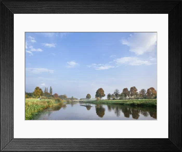 Framed Print : The River Mark in autumn, Mark Bridge (Brug) in the distance, from the Belgium-Holland border, Meersel Dreef, Belgium, Europe Framed Print : The River Mark in autumn, Mark Bridge (Brug) in the distance, from the Belgium-Holland border, Meersel Dreef, Belgium, Europe
