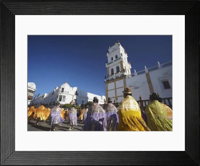 Framed Print : Women dancing in festival in Plaza 25 de Mayo, Sucre, UNESCO World Heritage Site, Bolivia, South America Framed Print : Women dancing in festival in Plaza 25 de Mayo, Sucre, UNESCO World Heritage Site, Bolivia, South America