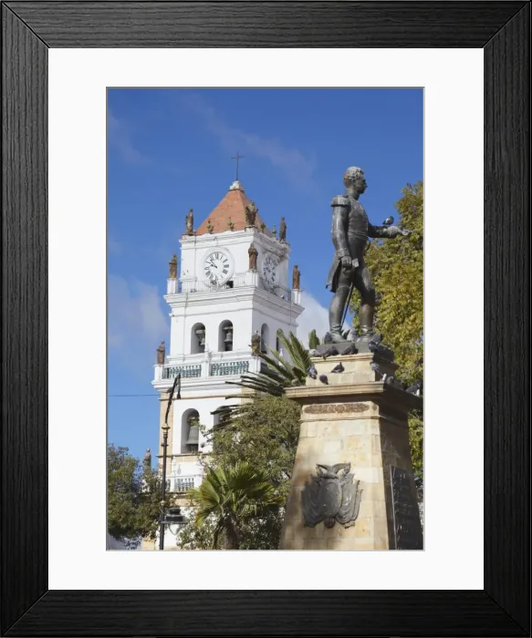 Framed Print : Cathedral and monument in Plaza 25 de Mayo, Sucre, UNESCO World Heritage Site, Bolivia, South America Framed Print : Cathedral and monument in Plaza 25 de Mayo, Sucre, UNESCO World Heritage Site, Bolivia, South America