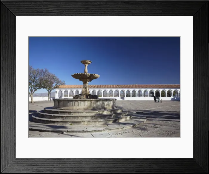 Framed Print : Fountain in Plaza Anzures, Sucre, UNESCO World Heritage Site, Bolivia, South America Framed Print : Fountain in Plaza Anzures, Sucre, UNESCO World Heritage Site, Bolivia, South America