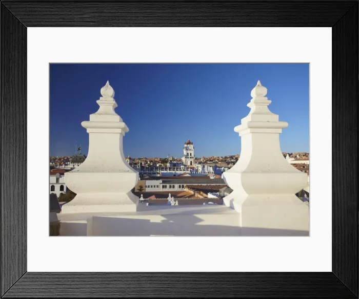 Framed Print : View of Sucre from rooftop of Convento de San Felipe Neri, Sucre, UNESCO World Heritage Site, Bolivia, South America Framed Print : View of Sucre from rooftop of Convento de San Felipe Neri, Sucre, UNESCO World Heritage Site, Bolivia, South America