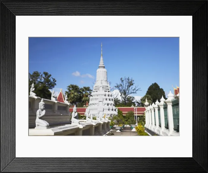 Framed Print : Statues and stupas at Silver Pagoda inside Royal Palace complex, Phnom Penh, Cambodia, Indochina, Southeast Asia, Asia Framed Print : Statues and stupas at Silver Pagoda inside Royal Palace complex, Phnom Penh, Cambodia, Indochina, Southeast Asia, Asia