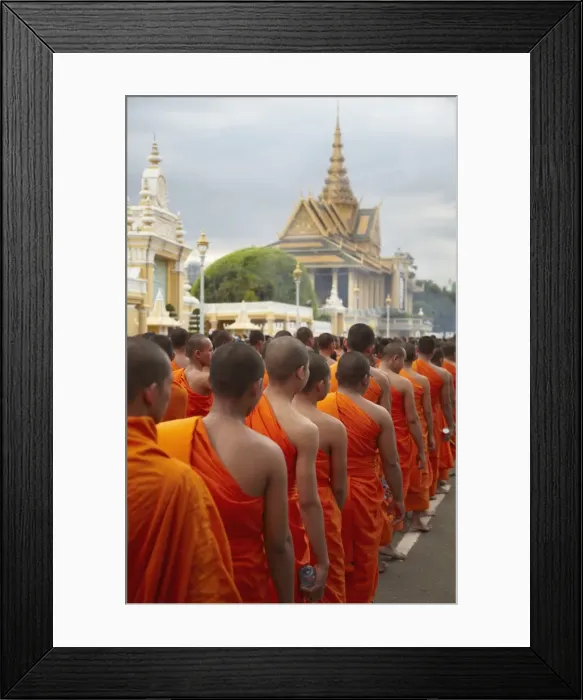 Framed Print : Monks in mourning parade for the late King Sihanouk outside Royal Palace, Phnom Penh, Cambodia, Indochina, Southeast Asia, Asia Framed Print : Monks in mourning parade for the late King Sihanouk outside Royal Palace, Phnom Penh, Cambodia, Indochina, Southeast Asia, Asia