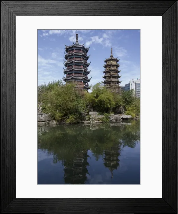 Framed Print : Two Pagodas Park, Guilin, Guangxi, China, Asia Framed Print : Two Pagodas Park, Guilin, Guangxi, China, Asia