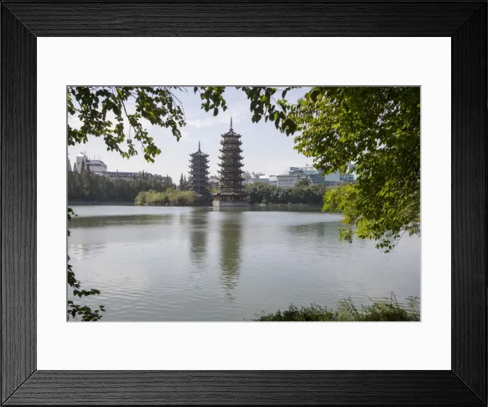 Framed Print : Two Pagodas Park, Guilin, Guangxi, China, Asia Framed Print : Two Pagodas Park, Guilin, Guangxi, China, Asia