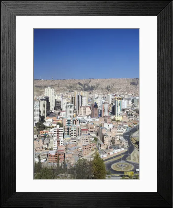 Framed Print : View of downtown La Paz, Bolivia, South America Framed Print : View of downtown La Paz, Bolivia, South America