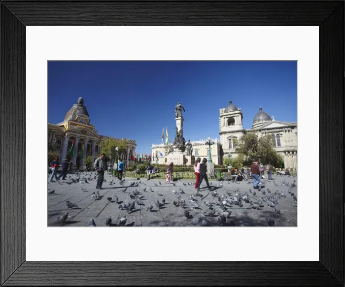 Framed Print : Plaza Pedro Murillo, La Paz, Bolivia, South America