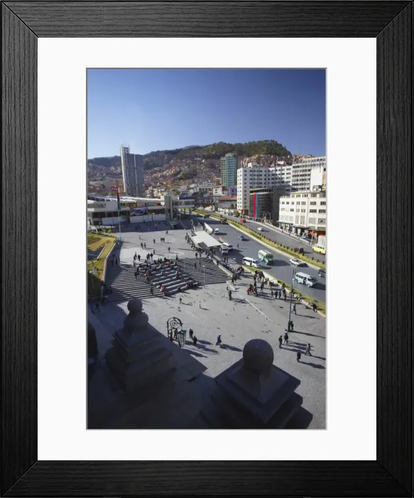 Framed Print : View of Plaza San Francisco from rooftop of San Francisco Church, La Paz, Bolivia, South America Framed Print : View of Plaza San Francisco from rooftop of San Francisco Church, La Paz, Bolivia, South America