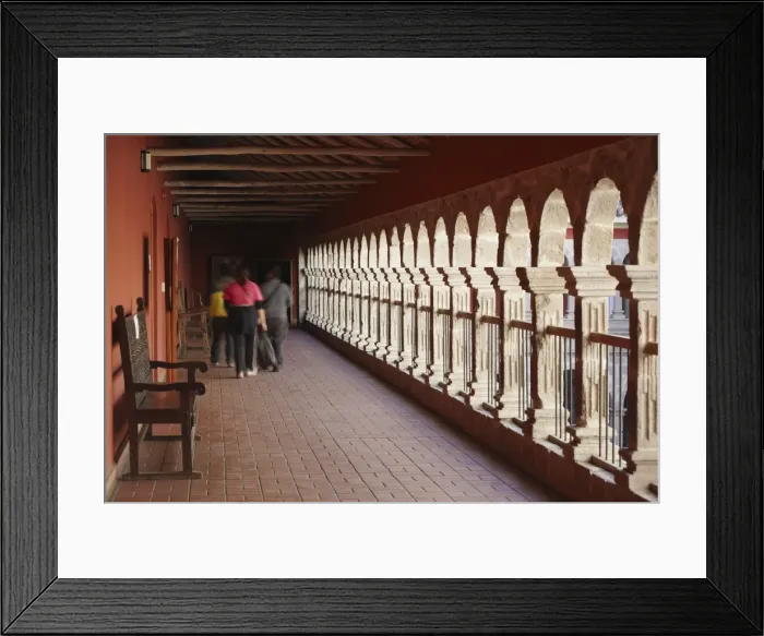 Framed Print : People walking along corridor of San Francisco Museum inside San Francisco Church, La Paz, Bolivia, South America Framed Print : People walking along corridor of San Francisco Museum inside San Francisco Church, La Paz, Bolivia, South America