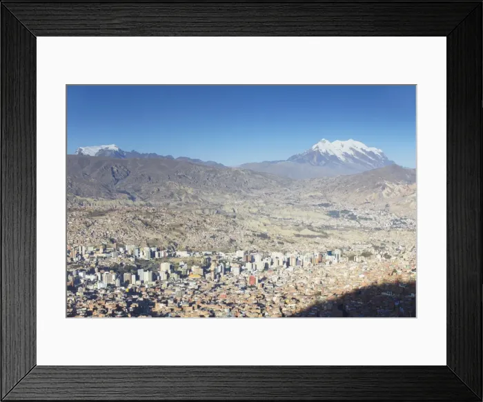 Framed Print : View of Mount Illamani and La Paz, Bolivia, South America Framed Print : View of Mount Illamani and La Paz, Bolivia, South America