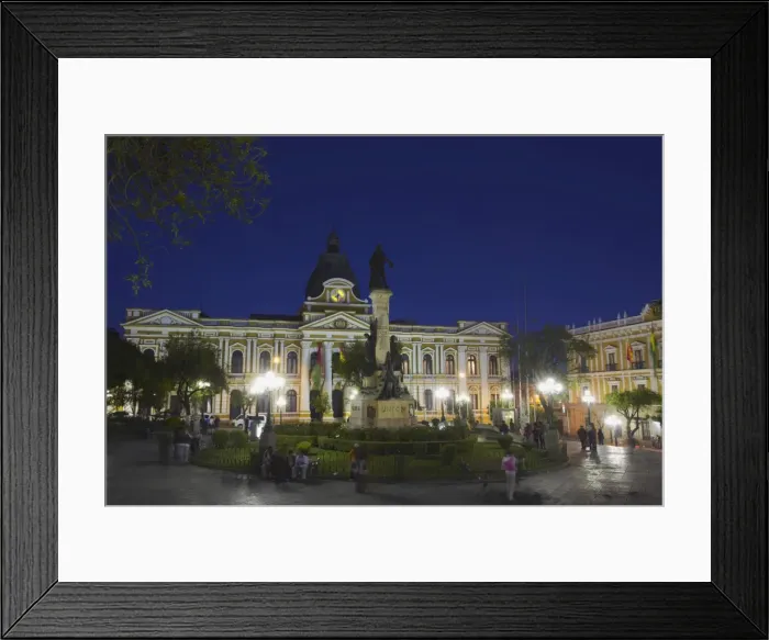 Framed Print : Palacio Legislativo (Legislative Palace) in Plaza Pedro Murillo at dusk, La Paz, Bolivia, South America Framed Print : Palacio Legislativo (Legislative Palace) in Plaza Pedro Murillo at dusk, La Paz, Bolivia, South America