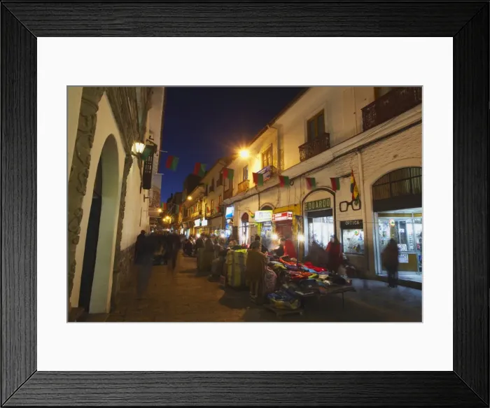 Framed Print : Street market at dusk, La Paz, Bolivia, South America Framed Print : Street market at dusk, La Paz, Bolivia, South America