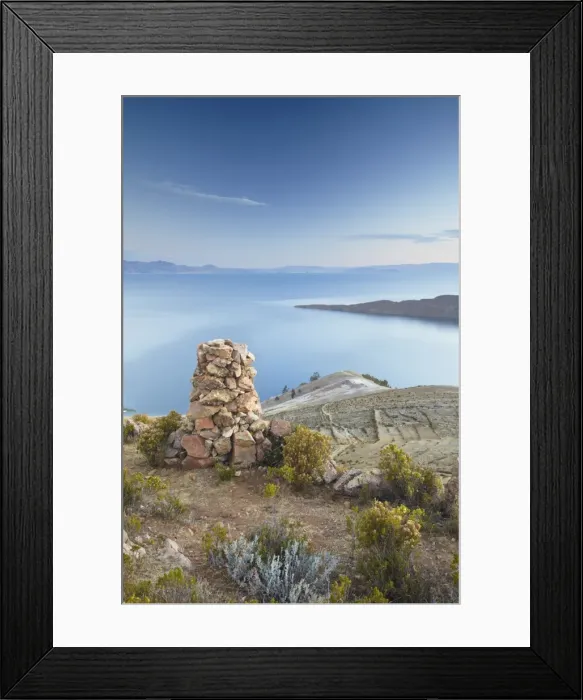 Framed Print : Stack of prayer stones on Isla del Sol (Island of the Sun), Lake Titicaca, Bolivia, South America Framed Print : Stack of prayer stones on Isla del Sol (Island of the Sun), Lake Titicaca, Bolivia, South America