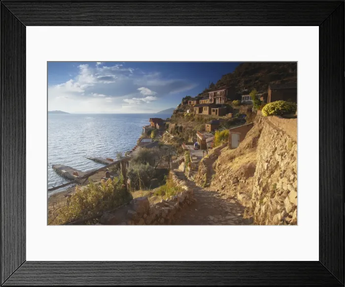 Framed Print : Village of Yumani on Isla del Sol (Island of the Sun), Lake Titicaca, Bolivia, South America Framed Print : Village of Yumani on Isla del Sol (Island of the Sun), Lake Titicaca, Bolivia, South America