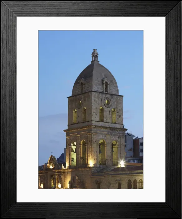 Framed Print : San Francisco Church at dusk, La Paz, Bolivia, South America Framed Print : San Francisco Church at dusk, La Paz, Bolivia, South America