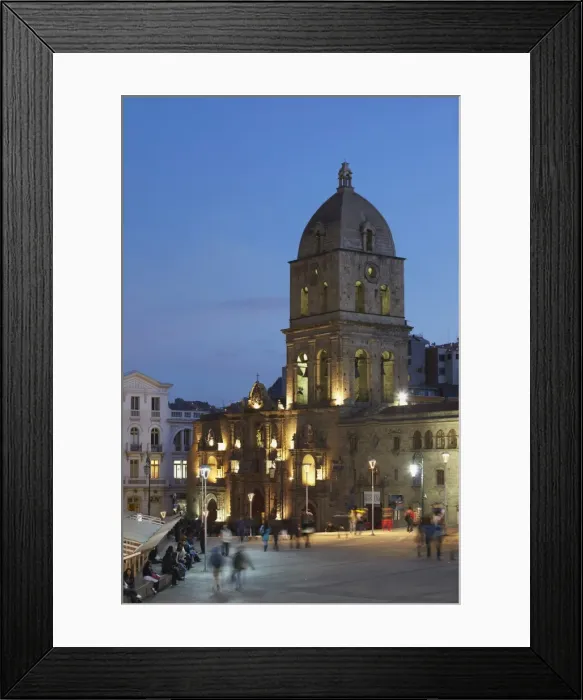 Framed Print : San Francisco Church in Plaza San Francisco at dusk, La Paz, Bolivia, South America Framed Print : San Francisco Church in Plaza San Francisco at dusk, La Paz, Bolivia, South America