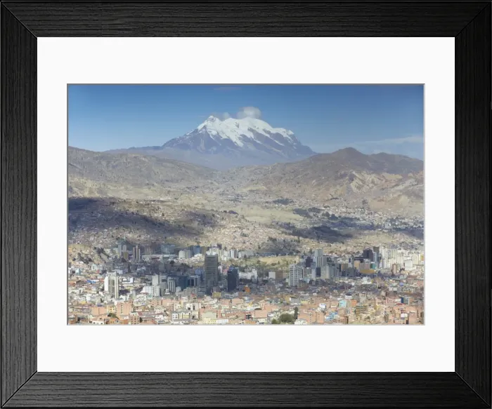 Framed Print : View of Mount Illamani and La Paz, Bolivia, South America Framed Print : View of Mount Illamani and La Paz, Bolivia, South America