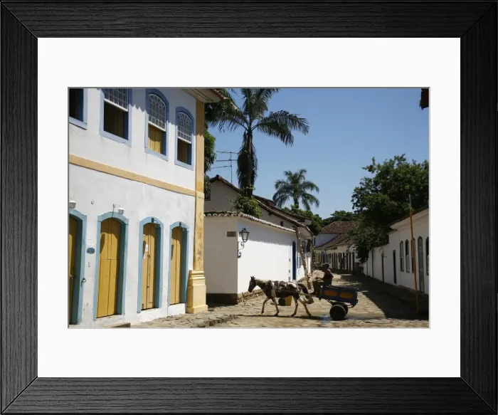 Framed Print : Typical colonial houses in the historic part of Parati, Rio de Janeiro State, Brazil, South America Framed Print : Typical colonial houses in the historic part of Parati, Rio de Janeiro State, Brazil, South America