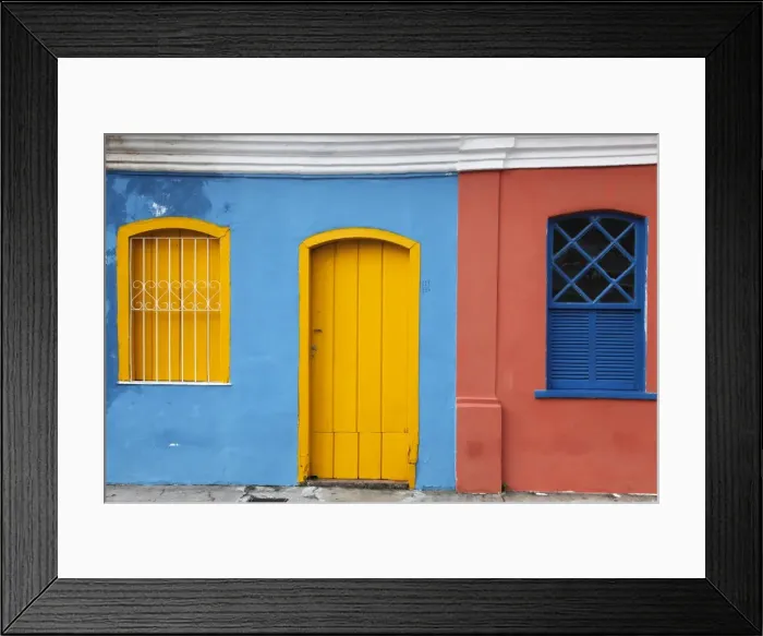 Framed Print : Colonial building at the old colonial city centre in the lower area, Porto Seguro, Bahia, Brazil, South America Framed Print : Colonial building at the old colonial city centre in the lower area, Porto Seguro, Bahia, Brazil, South America
