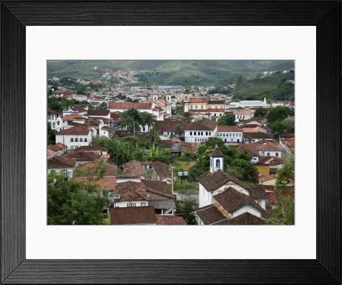 Framed Print : View over Mariana from the from the bell tower of Basilica de Sao Pedro dos Clerigos, Mariana, Minas Gerais, Brazil, South America Framed Print : View over Mariana from the from the bell tower of Basilica de Sao Pedro dos Clerigos, Mariana, Minas Gerais, Brazil, South America