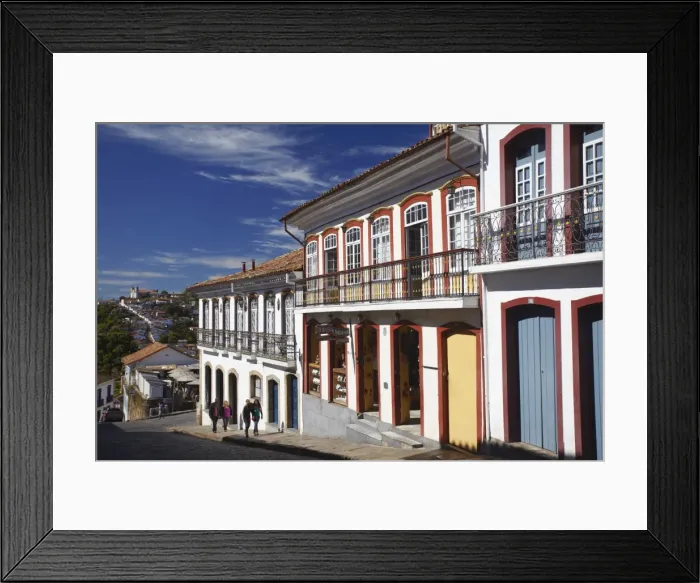 Framed Print : People walking along street, Ouro Preto, UNESCO World Heritage Site, Minas Gerais, Brazil, South America Framed Print : People walking along street, Ouro Preto, UNESCO World Heritage Site, Minas Gerais, Brazil, South America