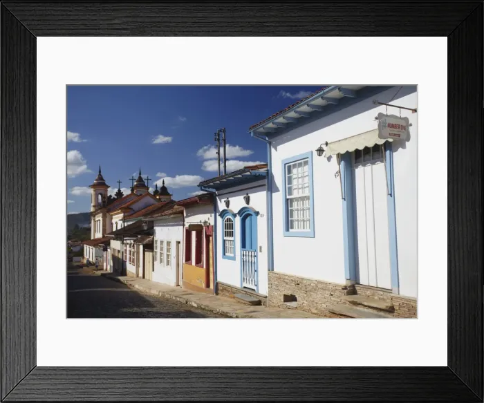 Framed Print : Colonial houses and Nossa Senhora do Carmo Church, Mariana, Minas Gerais, Brazil, South America Framed Print : Colonial houses and Nossa Senhora do Carmo Church, Mariana, Minas Gerais, Brazil, South America