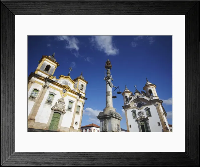 Framed Print : Nossa Senhora do Carmo (Our Lady of Mount Carmel) and Sao Francisico de Assis (St. Francis of Assisi) churches in Praca Minas Gerais, Mariana, Minas Gerais, Brazil, South America Framed Print : Nossa Senhora do Carmo (Our Lady of Mount Carmel) and Sao Francisico de Assis (St. Francis of Assisi) churches in Praca Minas Gerais, Mariana, Minas Gerais, Brazil, South America