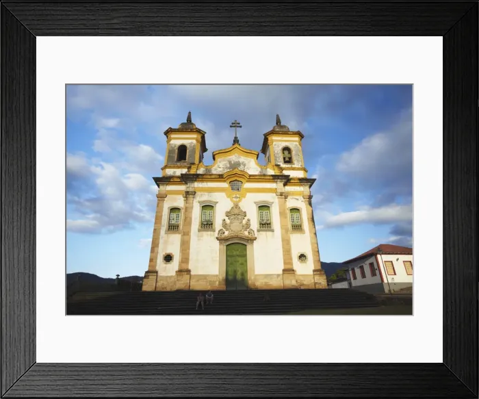 Framed Print : People sitting outside Sao Francisco of Assis Church in Praca Minas Gerais, Mariana, Minas Gerais, Brazil, South America Framed Print : People sitting outside Sao Francisco of Assis Church in Praca Minas Gerais, Mariana, Minas Gerais, Brazil, South America