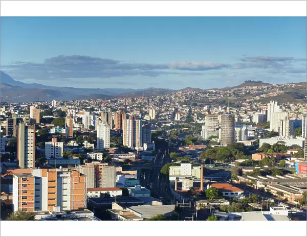 View of city skyline, Belo Horizonte, Minas Gerais, Brazil, South America