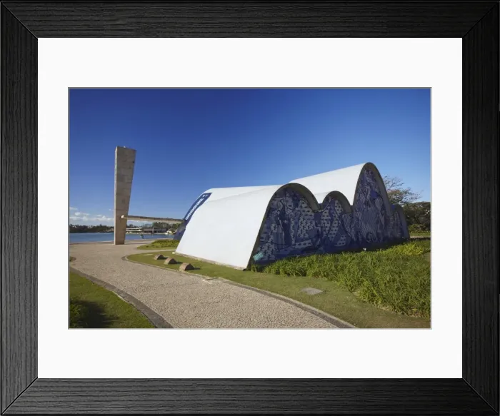 Framed Print : Church of St. Francis of Assisi, designed by Oscar Niemeyer, Pampulha Lake, Pampulha, Belo Horizonte, Minas Gerais, Brazil, South America Framed Print : Church of St. Francis of Assisi, designed by Oscar Niemeyer, Pampulha Lake, Pampulha, Belo Horizonte, Minas Gerais, Brazil, South America