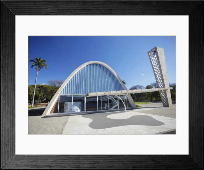 Framed Print : Church of St. Francis of Assisi, designed by Oscar Niemeyer, Pampulha Lake, Pampulha, Belo Horizonte, Minas Gerais, Brazil, South America Framed Print : Church of St. Francis of Assisi, designed by Oscar Niemeyer, Pampulha Lake, Pampulha, Belo Horizonte, Minas Gerais, Brazil, South America