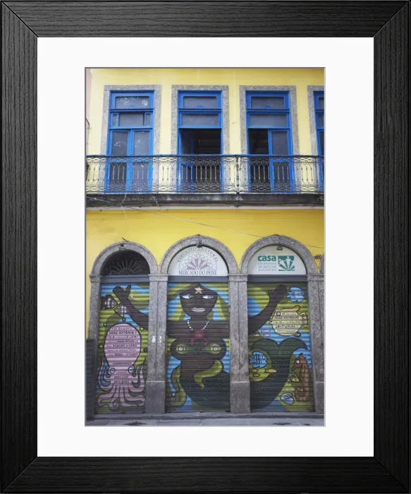 Framed Print : Colonial architecture and colourful mural, Centro, Rio de Janeiro, Brazil, South America Framed Print : Colonial architecture and colourful mural, Centro, Rio de Janeiro, Brazil, South America