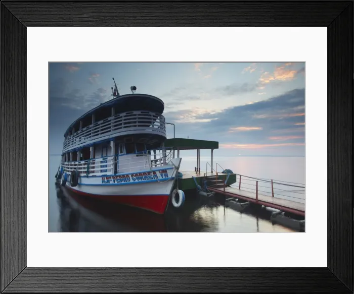 Framed Print : Riverboat moored on Rio Negro, Manaus, Amazonas, Brazil, South America Framed Print : Riverboat moored on Rio Negro, Manaus, Amazonas, Brazil, South America