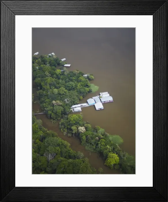 Framed Print : Aerial view of housing on the Rio Negro, Manaus, Amazonas, Brazil, South America Framed Print : Aerial view of housing on the Rio Negro, Manaus, Amazonas, Brazil, South America