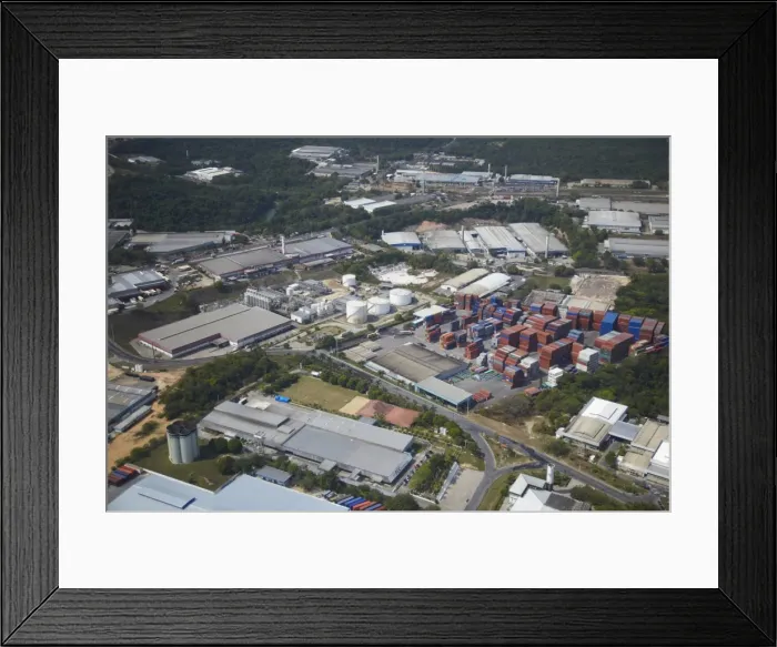 Framed Print : Aerial view of industrial estate, Manaus, Amazonas, Brazil, South America Framed Print : Aerial view of industrial estate, Manaus, Amazonas, Brazil, South America