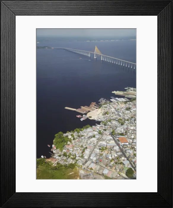 Framed Print : Aerial view of Ponte Rio Negro (Manaus Iranduba Bridge) crossing the Rio Negro, Manaus, Amazonas, Brazil, South America Framed Print : Aerial view of Ponte Rio Negro (Manaus Iranduba Bridge) crossing the Rio Negro, Manaus, Amazonas, Brazil, South America