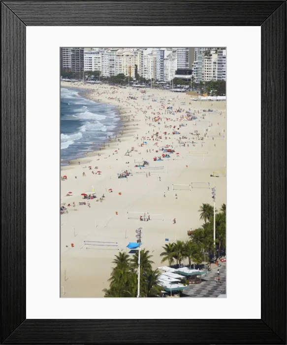 Framed Print : View of Copacabana beach, Copacabana, Rio de Janeiro, Brazil, South America Framed Print : View of Copacabana beach, Copacabana, Rio de Janeiro, Brazil, South America