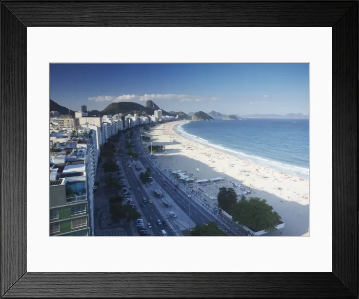 Framed Print : View of Copacabana beach and Avenida Atlantica, Rio de Janeiro, Brazil, South America Framed Print : View of Copacabana beach and Avenida Atlantica, Rio de Janeiro, Brazil, South America